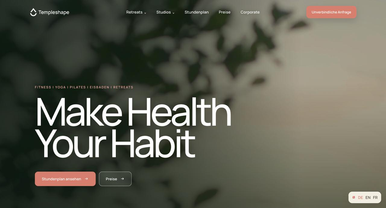Templeshape Website – Make Health Your Habit